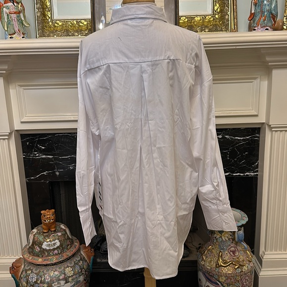 NWT “Life” white cotton long sleeve shirt with pearl detail - Picture 5 of 7